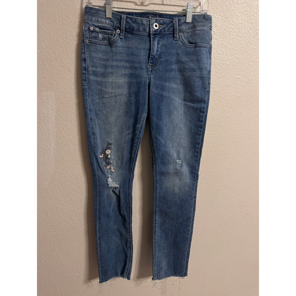 Lucky Brand Embroidered Floral Distressed‎ Denim Jeans  Size 4/27